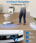 Deebot T50 Pro Omni Robot Vacuum And Mop Built For Busy Homes No Fuss Cleaning With 3.19 Inch Ultra Slim Body 15000Pa Suction