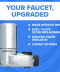 Easy Install Chrome Faucet Mount Water Filter Gives Instant No Wait Filtration For Awesome Tasting Tap Water Fits Standard Faucets
