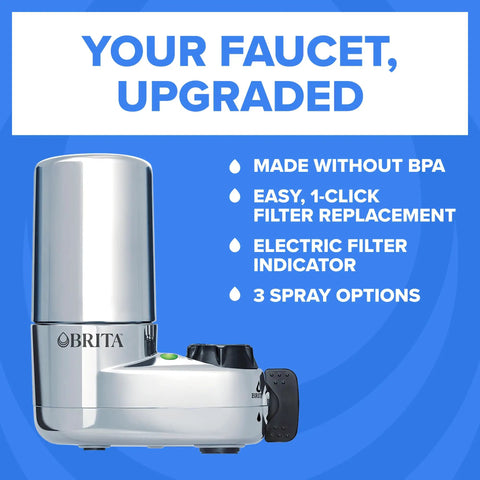 Easy Install Chrome Faucet Mount Water Filter Gives Instant No Wait Filtration For Awesome Tasting Tap Water Fits Standard Faucets