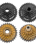Two black and two gold sprockets for Bike Chain Whip Tool Kit Universal For Cassette And Tourney with Pro Grade Upgrade Sprocket Remover Tool.