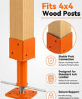 No Sweat Setup For Your Outdoor Build With These Heavy Duty 4 Pack Screw Jack Posts Featuring 4X4 Adjustable Steel Plates For Deck And Foundation Leveling Support.