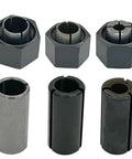 Router Collet Chuck And Nut Set With Reducer Sleeves For Easy Swap One Half Inch And One Quarter Inch Shanks Replacement Kit displayed