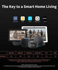 Slick Apple Home Key Smart Door Lock With Quick Scan Fingerprint Reader And Top Shelf Wireless Deadbolt For Totally Hassle Free iPhone Entry In Cool Gray Shell displayed with smart home devices.