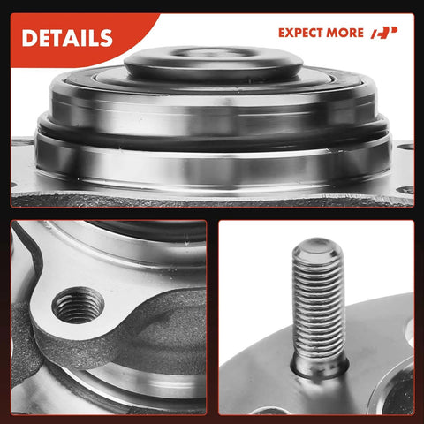 Close-up of Two Pack Rear Wheel Bearing And Hub Assembly 5 Lug Fit For Honda Civic 2006 To 2012 Hybrid Models Heavy Duty