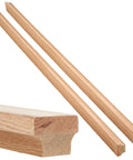 Solid Two Pack Six Foot Red Oak Handrails For Stairs With A Slick Double Layered Straight Build And Real Timber Look showcase.