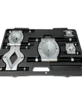 5 Piece Bearing Splitter Set With V-Belt Pulley Puller Gearhead Friendly Heavy Duty Kit displayed in black case