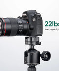 Low Profile Camera Tripod Ball Head Mount With 55mm Ball, 360° Swivel And 90° Tilt, Arca-Swiss Compatible, Ultra Stable For No Shake And Smooth Panoramic Shots, Lightweight And Durable Mount For DSLRs And Mirrorless Cameras on Canon EOS 6D with 22lbs load capacity