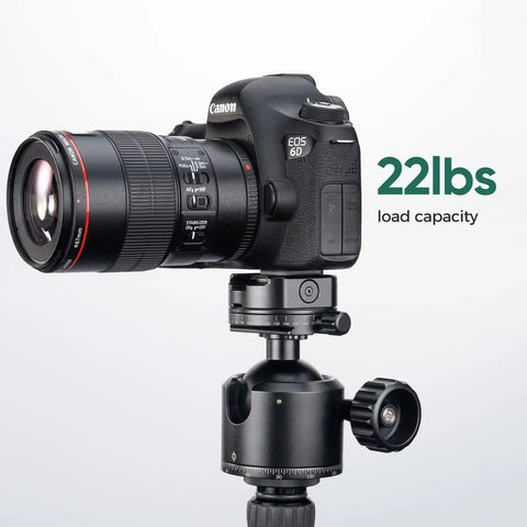 Low Profile Camera Tripod Ball Head Mount With 55mm Ball, 360° Swivel And 90° Tilt, Arca-Swiss Compatible, Ultra Stable For No Shake And Smooth Panoramic Shots, Lightweight And Durable Mount For DSLRs And Mirrorless Cameras on Canon EOS 6D with 22lbs load capacity