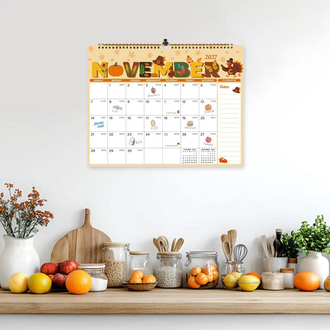 Large 2026 2027 Wall Calendar 18 Month Planner July To December Featuring 12 Fresh Patterns 14.8 X 11.5 Inches Legit Daily Schedule Organizer For Kitchen Or Office Decor To Keep Your Life Together