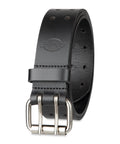 Leather Double Prong Belt For Men In Black Built Tough With Roller Buckle Fully Adjustable Strap For All Day Comfort