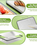 ANYZONE stainless steel cutting board 17x11 in, double-sided, three-layer construction with juice grooves