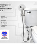 Toilet with Bidet Sprayer for Toilet and Cloth Diaper Washer Handheld Toilet Sprayer Easy 10 Minute Installation With Mounting Hardware