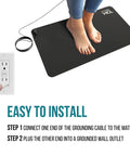 Person using Grounding Mat For Feet And Desk Earthing Pad Kit For Sleep Better Rest Pain Relief Earth Ground therapy