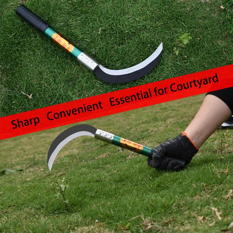 Heavy Duty Weeding Sickle With Manganese Steel Blade And Hardwood Handle Serrated Grass Hook Cutter for yard work