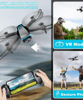 Camera Drone For Adults 1080P HD Foldable Quadcopter With 2 Batteries, VR mode, gesture control, gravity remote control view
