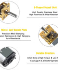 Detailed view of 2 Pack 3V 15RPM N20 High Torque Geared Motor With Metal Gearbox For Smart Cars DIY RC Toys showing key components.