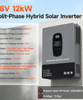 Powerhouse 12000W Hybrid Solar Inverter Built For Real Power 48V DC To 110V 240V AC Split Phase With 2 MPPT Controllers