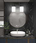 Vintage Style Black Vanity Light Four Light Industrial Wall Sconce With Milky White Glass Shades For Bathroom Powder Room