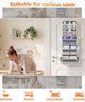 Five Tier Over The Door Organizer With Mesh Pockets For Grab And Go Closet Bathroom And Bedroom Storage in nursery