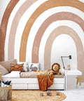Fabric Rainbow Wall Mural Decals Peel And Stick Kid Friendly Playroom And Nursery Decor 94.49 By 78.74 Inches Watercolor Boho Rainbow Wall Art Durable