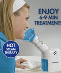 Person using All In One Steam Inhaler And Facial Steamer For Respiratory Relief From Sinus Pressure, Congestion, Colds And Cough Relief