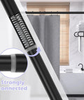Heavy Duty Adjustable Tension Shower Curtain Rod 18 to 49 Inches No Drill No Slip Easy Install Matte Black Finish detail