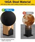 Comparison of a rusted bracket and a black-coated post base showing 14GA steel material for Stainless Steel 6x6 Post Base Bracket Set Adjustable Internal 5.5 by 5.5 Inch Mount for Pavilion Deck Porch Handrail Railing Support Decorative Anchor Plate Built Tough Easy Install Outdoor.