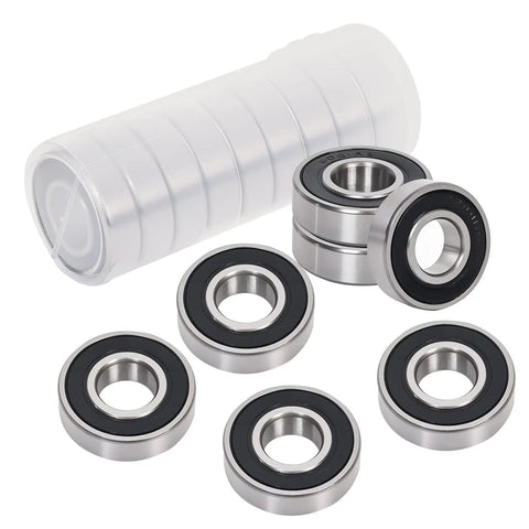 Set Of Ten 6202-2RS Deep Groove Ball Bearings 15x35x11mm Double Shielded Sealed For Machine Tools Wheels Household Appliances Agricultural Equipment Smooth Fast Low Friction Performance, in tube