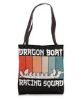 Durable 16x16 Tote Bag For Dragon Boat Racing Crew With Two 14 Inch Black Cotton Webbing Handles, colorful print design