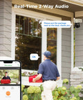 Auto Tracking 4K PoE PTZ Outdoor Security Cam With 330 Degree Pan And 90 Degree Tilt, 2 Way Audio, mounted on home exterior