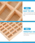 Dope Stackable Jewelry Organizer Tray Featuring Thirty Six Durable Wooden Grids For Sorting Beads Bracelets Pendants And Earrings showing grid layout.