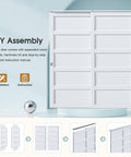 Sliding Closet Door 72x80 Inches, 5-Panel Bypass Barn Doors With Hardware Track Kit, White Finish, DIY assembly guide