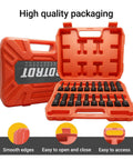 One Half Inch Drive Master Impact Hex Bit Set With SAE And Metric Bits, 20-Piece Allen Socket Kit in orange case