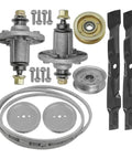 Premium Replacement Drive Belt Kit For John Deere D130 Lawn Mower With 42 Inch Deck Spindles Blades Idlers Pulley Rebuild Parts To Fix Clutch And Drivetrain Issues Fast, belt and pulley set