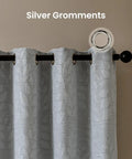 Blackout Curtains For Bedroom And Living Room With Thermal Insulation And Room Darkening, Jacquard 180 GSM Window Curtain Panels, Light Gray