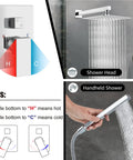 Wall Mount Shower System With Square Rain Head And Hand Sprayer Includes Rough In Valve Body And Trim Kit 10 Inch Chrome Finish