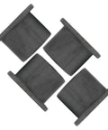 Four Pack Heavy Duty Flanged Bushing Fits Caster Yoke Steering Shaft For Scag Mag 61 72 STH 13 18 20 Sulky Tri Wheel Mower Rig No Sweat Swap Ready Installation - close-up view of black flanged bushings.