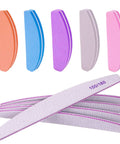 10 Piece Nail File And Buffer Set Double Sided 100 And 180 Grit For Acrylic And Natural Nails in various colors.