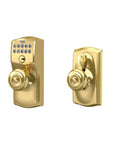 Keyless Entry Door Lock With Camelot Keypad And Knob No Key Needed Electronic Access Flex Lock Auto Lock Bright Brass Finish
