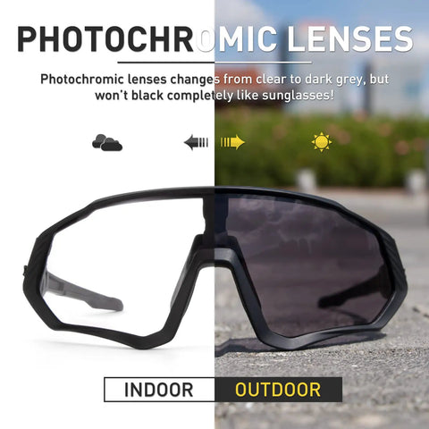 Dope Photochromic Cycling Glasses For Men And Women Mountain Bike Sunglasses With Lens That Darkens From Clear To Gray UV Protection