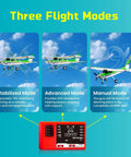 Graphic showing three flight modes of Beginner Friendly Ranger Reflex V3 1220mm RC Airplane Red RTF Remote Control for Adults.