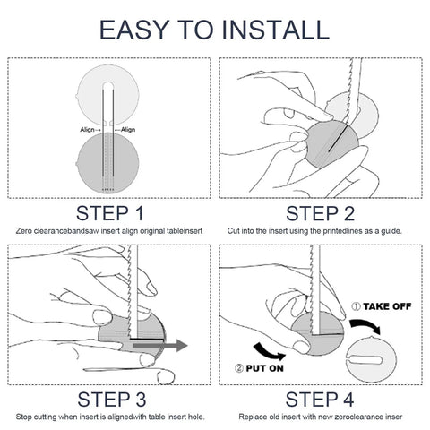 Step-by-step guide to installing Zero Clearance Band Saw Table Insert Set For Precise Clean Cuts And Zero Tearout.