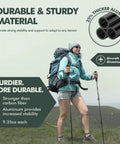 Hiker using Go To Nordic Walking Poles For Hiking And Trekking, Retractable 7075 Aluminum With Flip Lock on rugged terrain