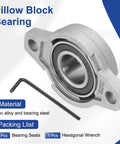 Heavy Duty Pillow Block Bearing Industrial Grade 21/32 Inch Bore 17mm Zinc Alloy Steel Flange Mount Self Aligning Insert Bearing Housing Pack Of 2 KFL003 For Conveyors Machinery And Power Transmission with hexagonal wrench