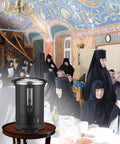 Big Ol 12L 3 Point 2 Gallon Stainless Steel Coffee Urn With Double Wall Insulation Electric Hot Beverage Dispenser on table at event
