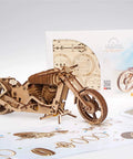 Wooden Mechanical Motorcycle DIY Kit With Rubber Band Engine Dope Vintage Bike Model For Vehicle Enthusiasts And Bikers Plywood Build With Wide Rear Wheel Prime Gift Idea assembled plywood motorcycle model