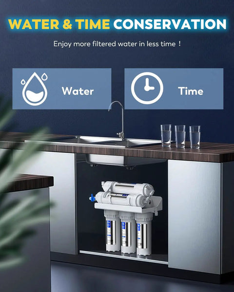 Installed 200GPD Booster Pump For RO System Complete Kit With Quick Connect Design under kitchen counter