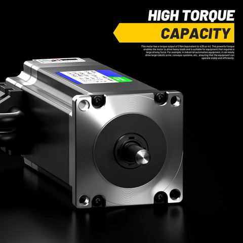 Closed Loop Stepper Motor Kit 428OzIn 3Nm Nema23 57HSZ3N With HSS57 Driver showcasing high torque capacity