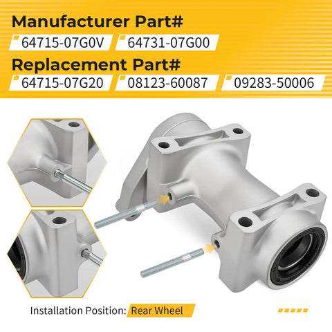 Rear Axle Bearing Housing Carrier Kit For Suzuki QuadSport 400 Z LT-Z400 LT-Z400Z 2003-2008 Replacement Part rear wheel view