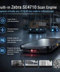 Boss Grade Android 16 handheld barcode scanner showing built-in Zebra SE4710 scan engine features for enterprise use